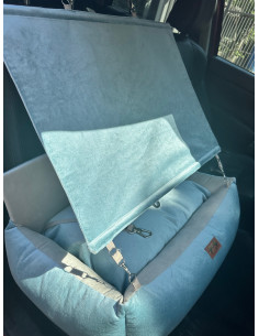 Stylish Car Seat With Sun Visor For Dog Or Cat Joy Blue